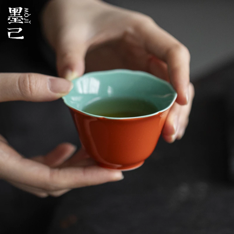 故宫红-松石绿-清叹茶杯