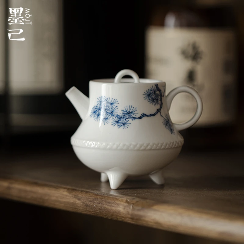 墨己 玉泥-松峰-三足茶壶