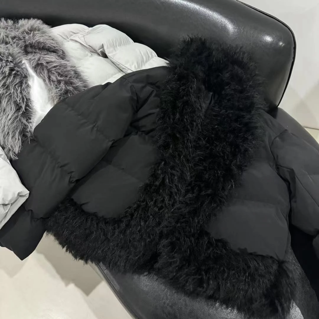 外套008男士冬季高品质新年战袍大毛毛领拼接棉衣棉服