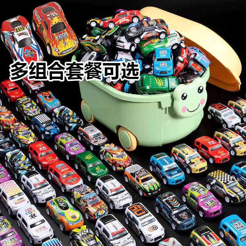 儿童金属回力小汽车铁皮惯性玩具车男孩仿真铁皮赛车模型耐摔礼物