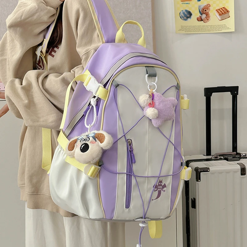 2024新款小学生初中生高颜值双肩包女大学生通勤旅行大容量书包