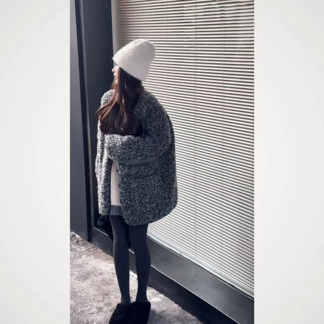 【WEN】沉默墨菲斯 复复私服重工V领小香风时尚冬百搭加厚外套YS652