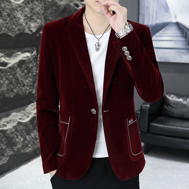 欧洲站时尚爆款2024秋季新品高档小西装休闲潮流百搭男士西服外套