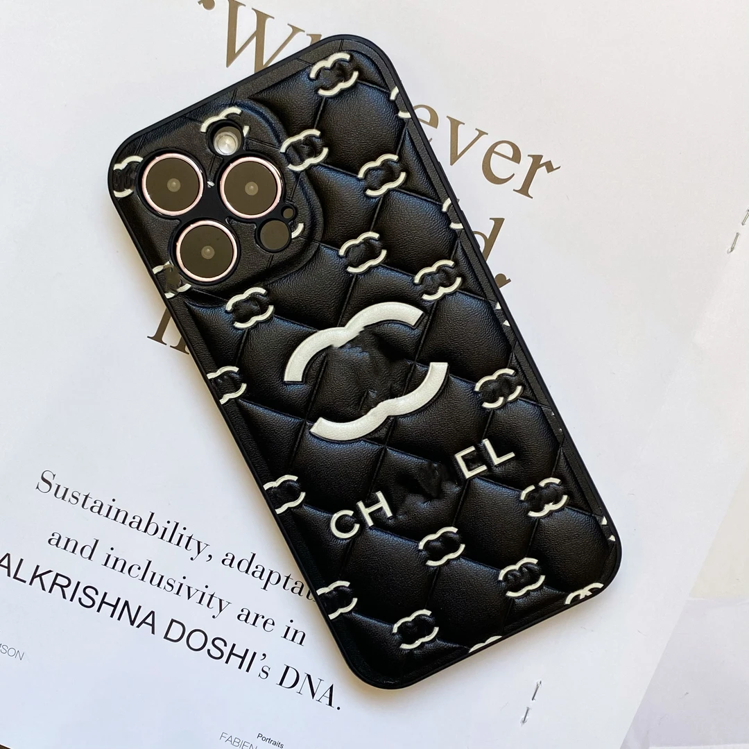 高质感压花皮质适用苹果13ProMax手机壳创意11网红高档iPhone15壳