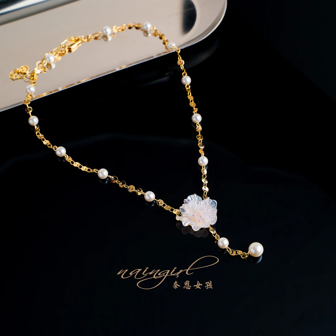 铜合金仿珍珠项链 X3019【繁花似锦】时尚百搭气质优雅女人味项链