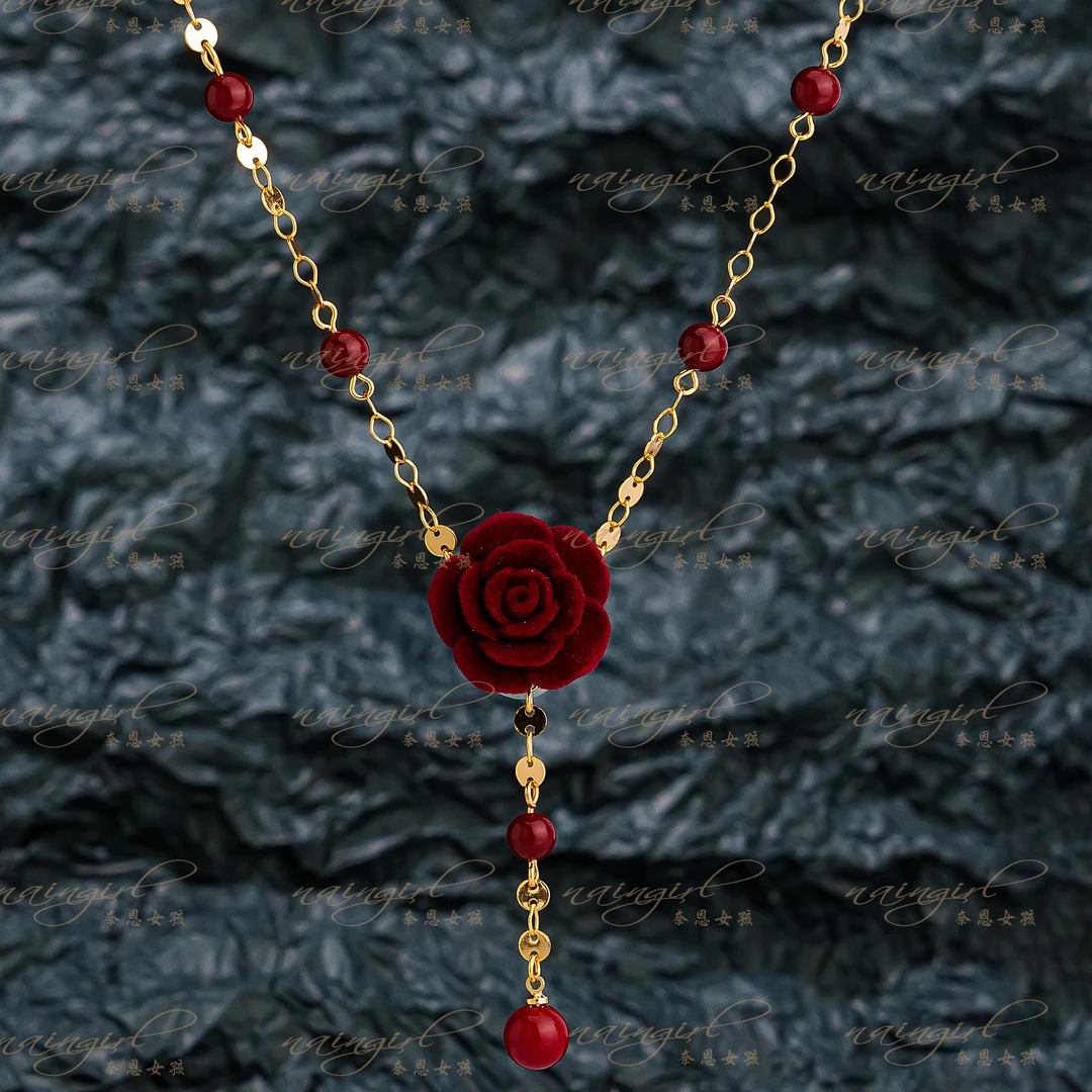 铜合金仿珍珠项链 X8808【玫瑰故事】时尚百搭气质优雅女人味项链