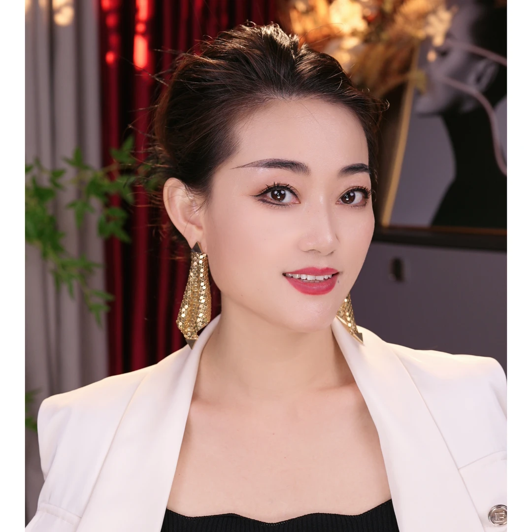 铜合金耳饰 E3003【绝代风华】秋冬新款气质修饰脸型设计款耳环