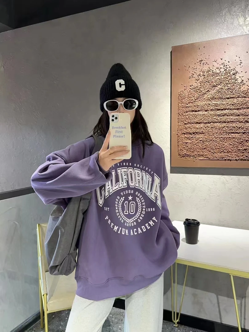 南瓜小姐 高品质立体喷绘字母卫衣