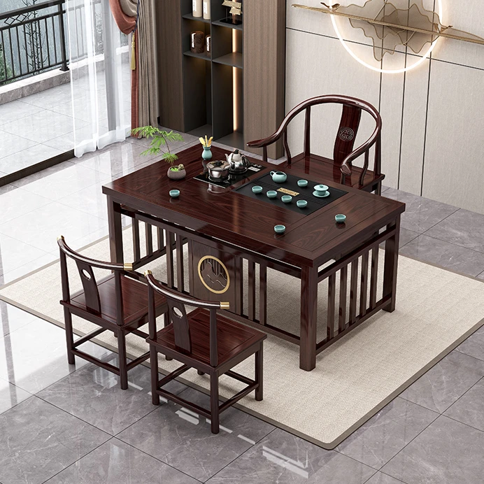 实木茶桌茶台1米1.2米小尺寸茶桌茶台阳台茶桌家用茶桌茶台自动