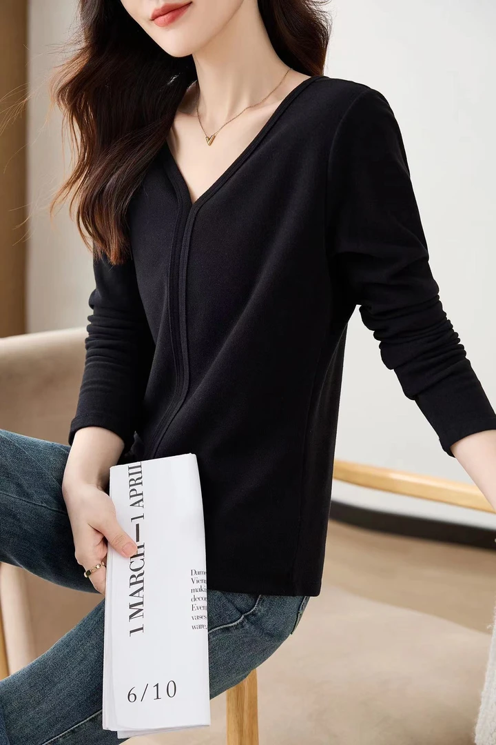 欢子家德绒设计款打底衫13-907