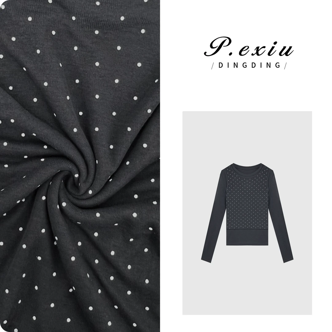 PanYiXiu/潘依绣【秋日上映】高级感波点吊带背心圆领T恤套装 7002T