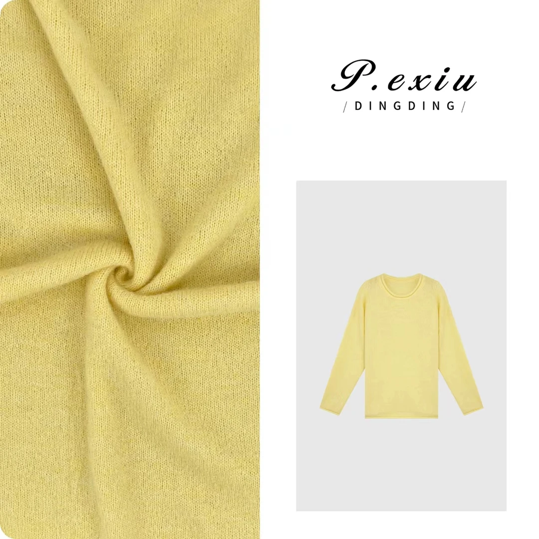 PanYiXiu/潘依绣羊-毛秋冬慵懒简约明亮圆领针织上衣 ZZ0625