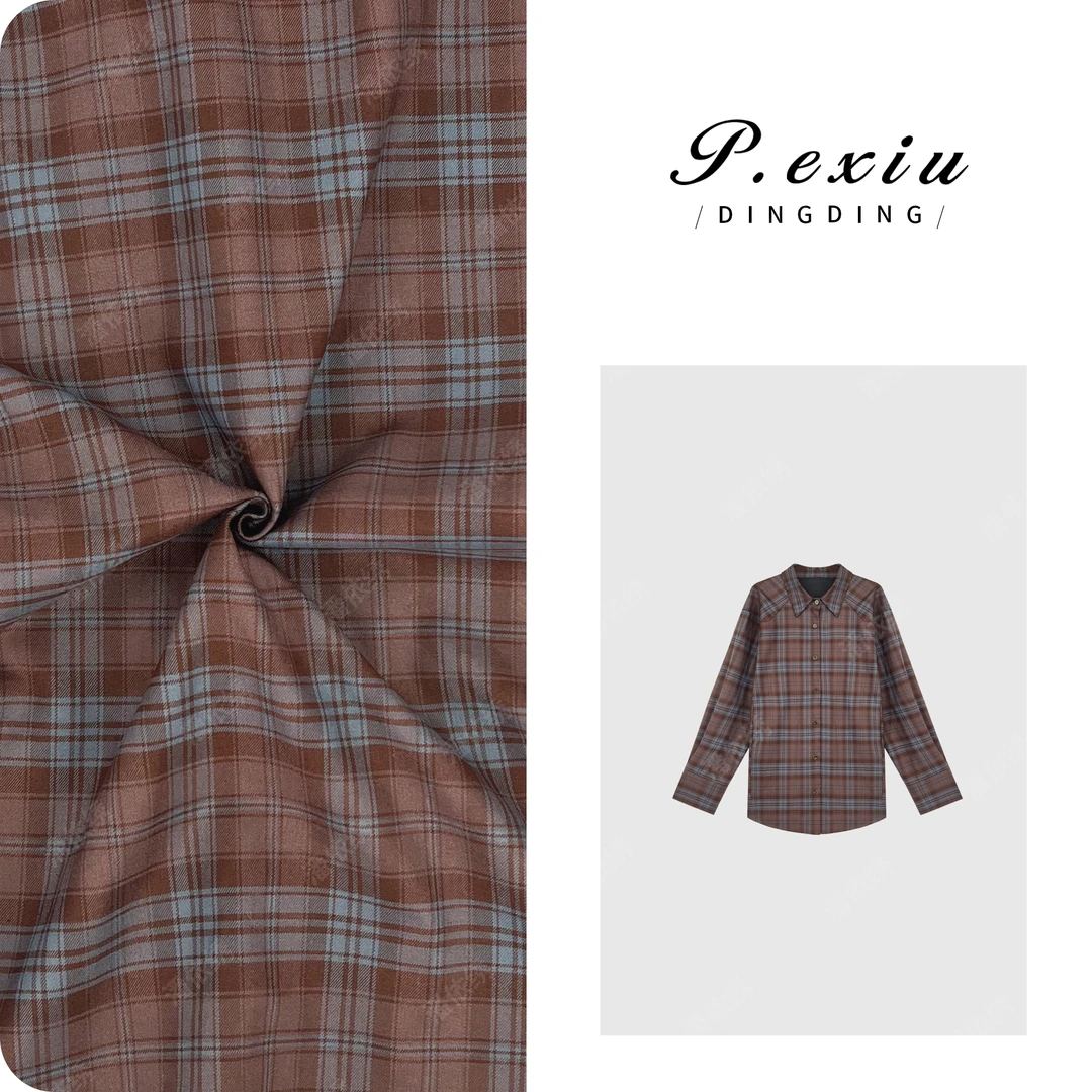 港风复古格子松弛休闲长袖衬衫 WH00226