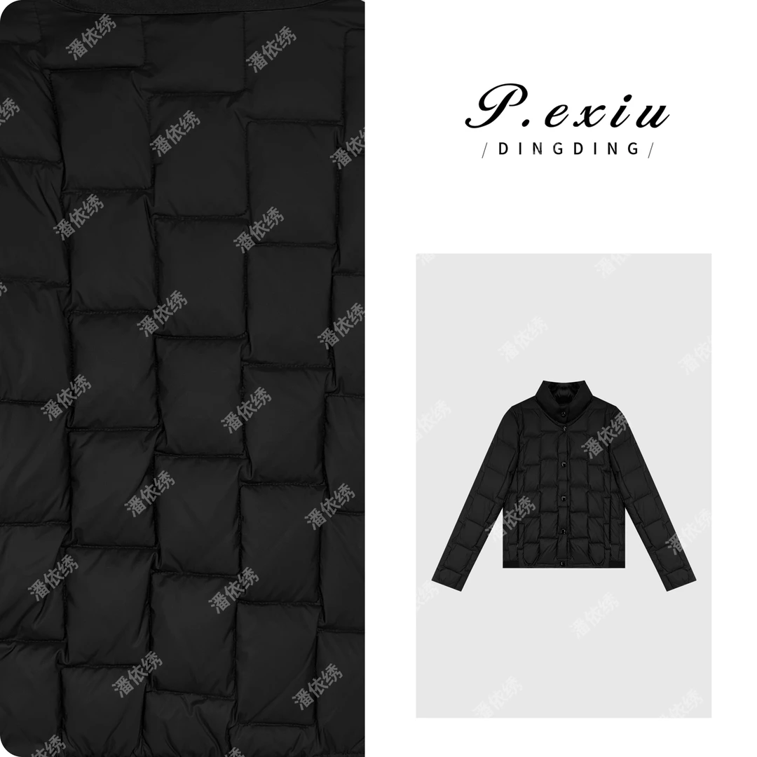 PanYiXiu/潘依绣【轻暖过冬】90%白鹅绒立领方格轻暖羽绒服 B091