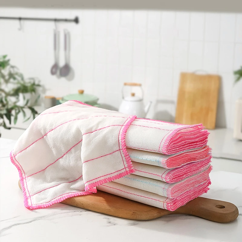家用抹布加厚棉纱去油的洗碗巾厨房清洁神器吸水不掉毛干湿洗碗布