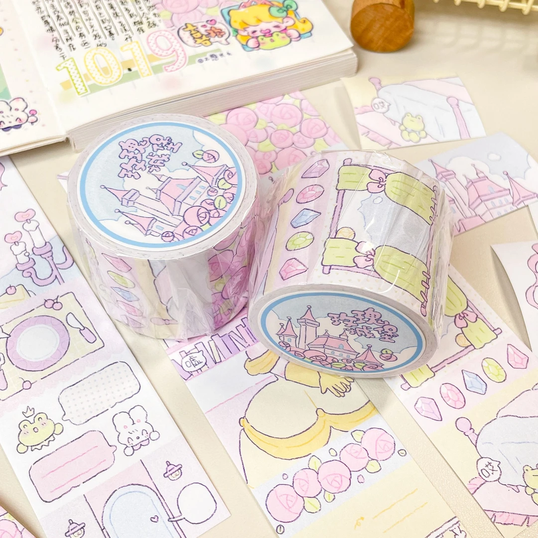 不想长大【第三期】原创可书写手帐胶带玫瑰城堡治愈故事可爱场景