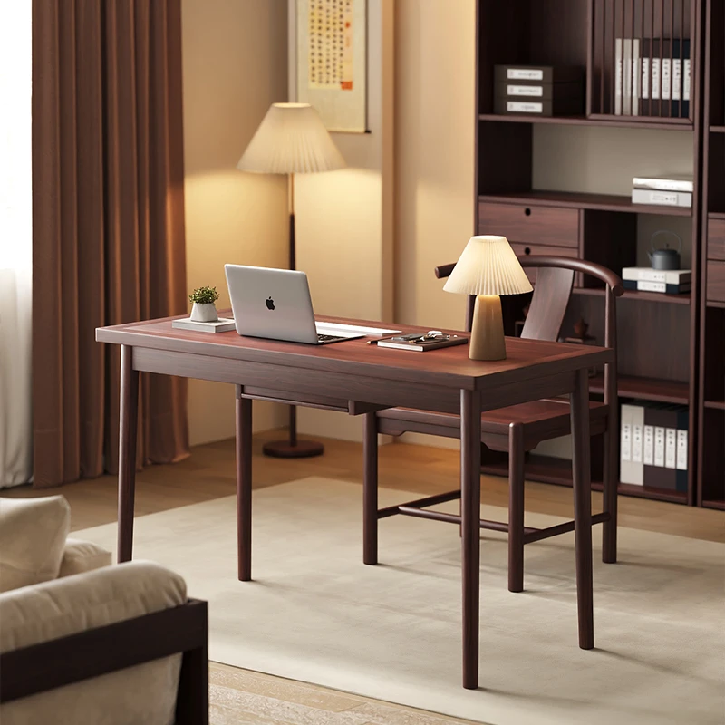 中式榫卯1.2台式书桌办公桌茶桌电脑桌书法桌学习桌