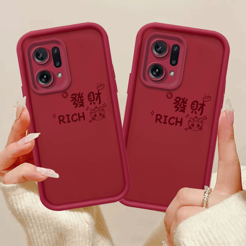 适用于【oppofindx5】天眼阶梯软胶发财小龙rich全包防摔手机壳