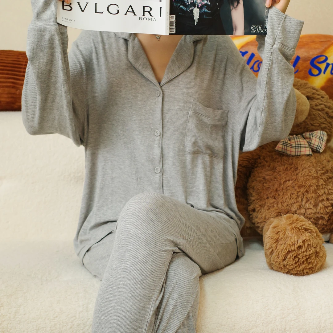 【莫代尔灰色】小众设计潮牌气质舒适休闲时尚女士家居服