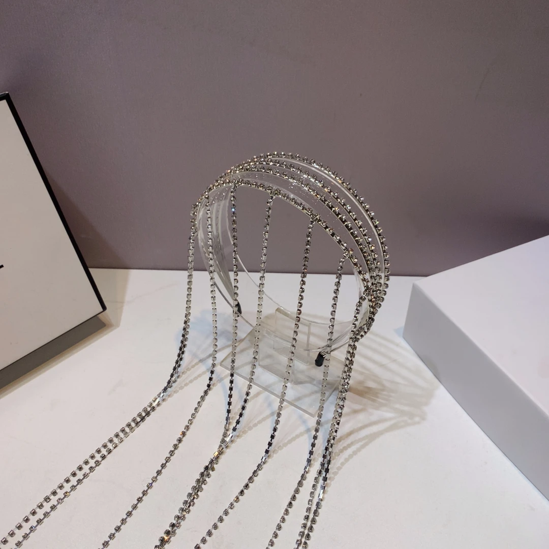 2023年新款仙女水钻发箍流苏高级感轻奢头箍发卡时尚百搭压发头饰