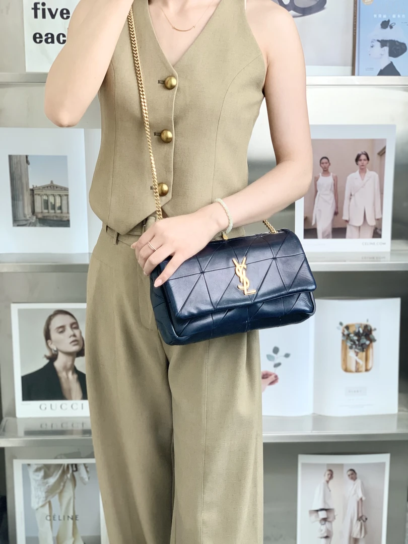 99新 YSL/圣罗兰 ysl圣罗兰 jamie小号藏蓝色链条包/无公价/甄选