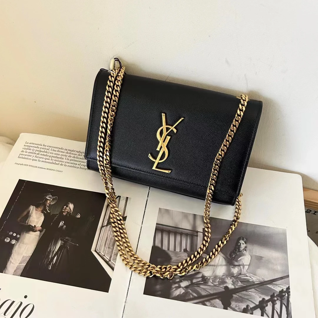 99新 YSL/圣罗兰 kate小号黑金荔枝纹单肩包/无公价/甄选