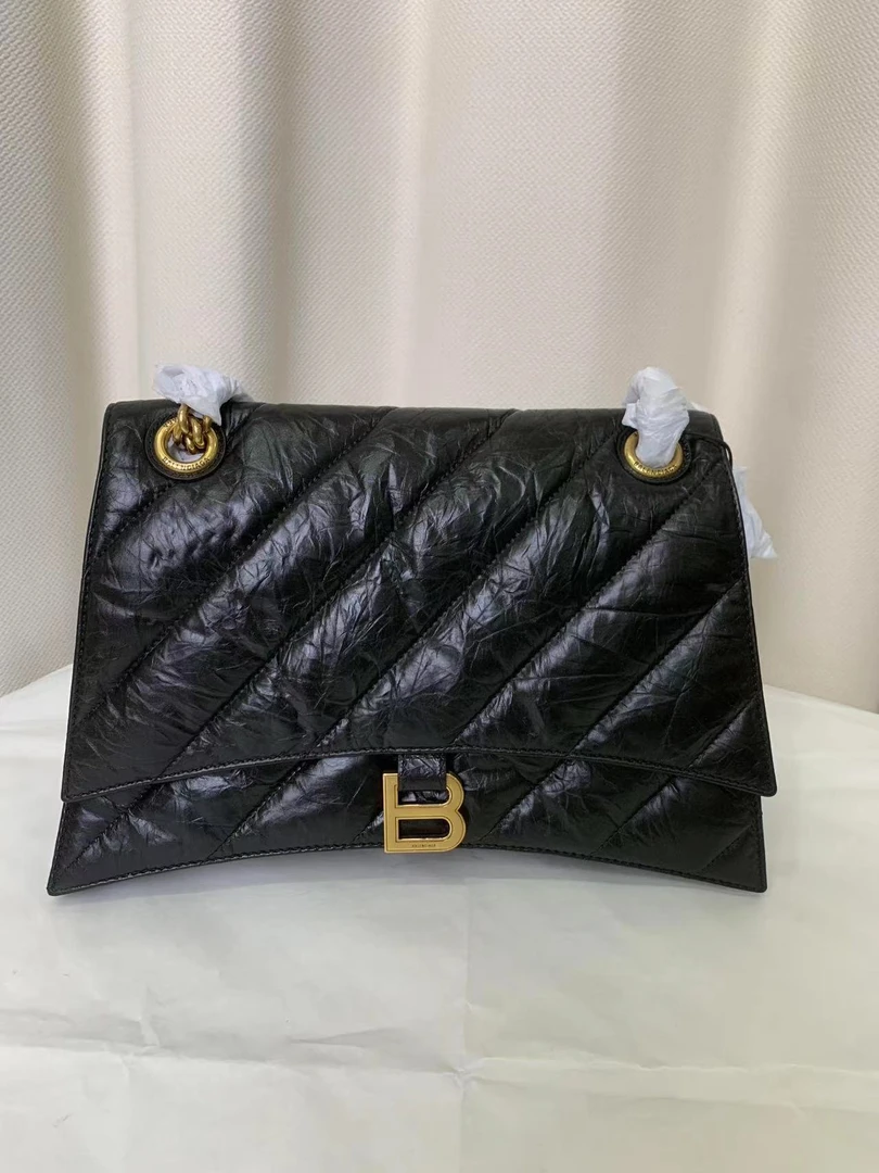 99新 Balenciaga/巴黎世家 巴黎世家crush中号黑金包/甄选
