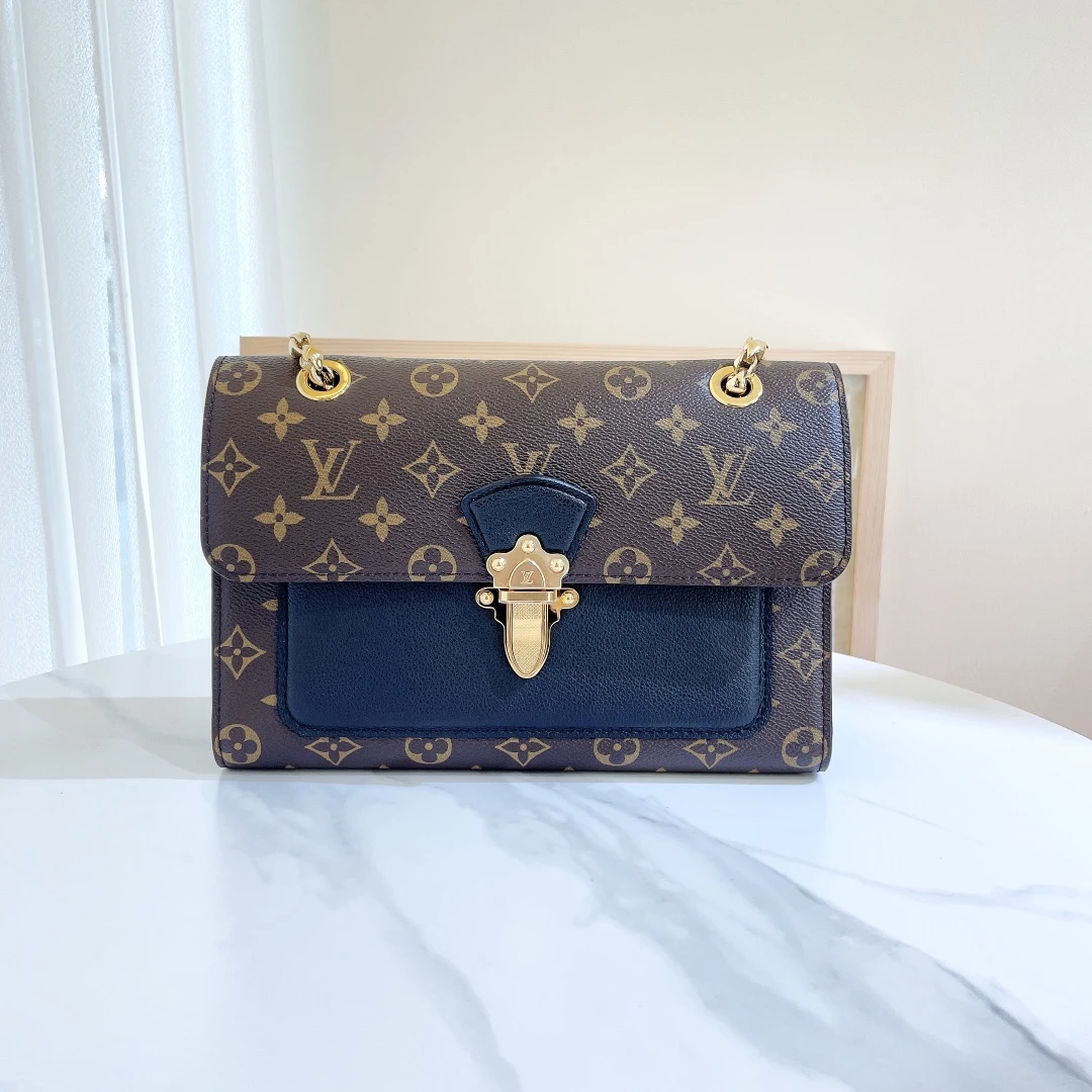 99新 LouisVuitton/路易威登 lv 维多利亚 黑金/优品