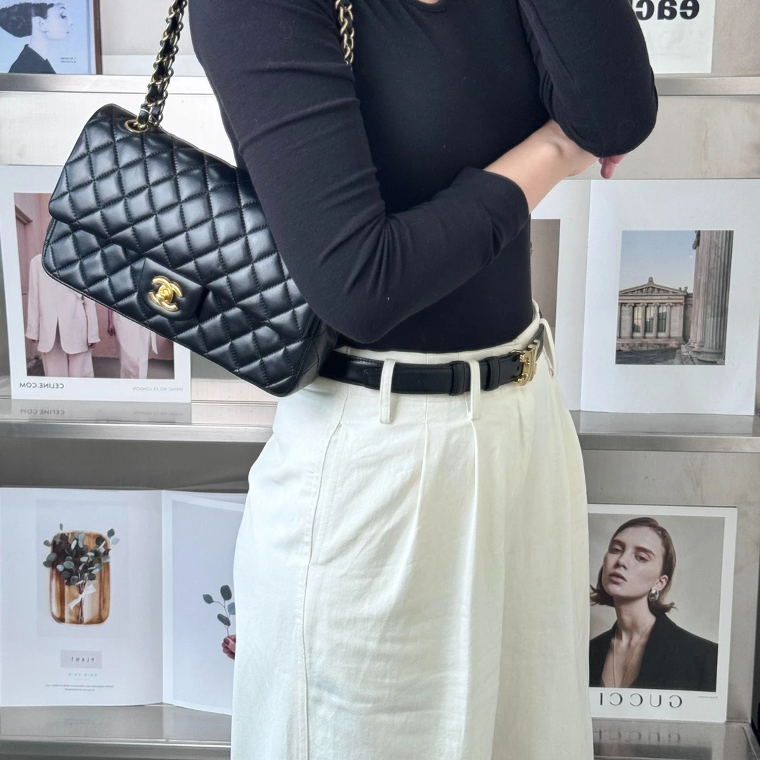 95新 Chanel/香奈儿 香奈儿cf中号黑金羊26开/无公价/严选