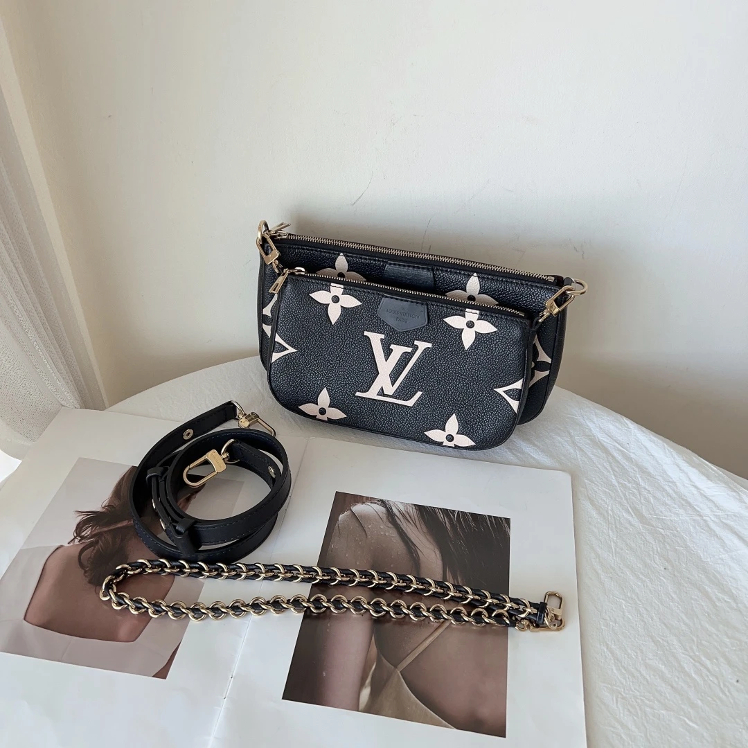 99新 LouisVuitton/路易威登 lv四合一黑色全皮包/优品