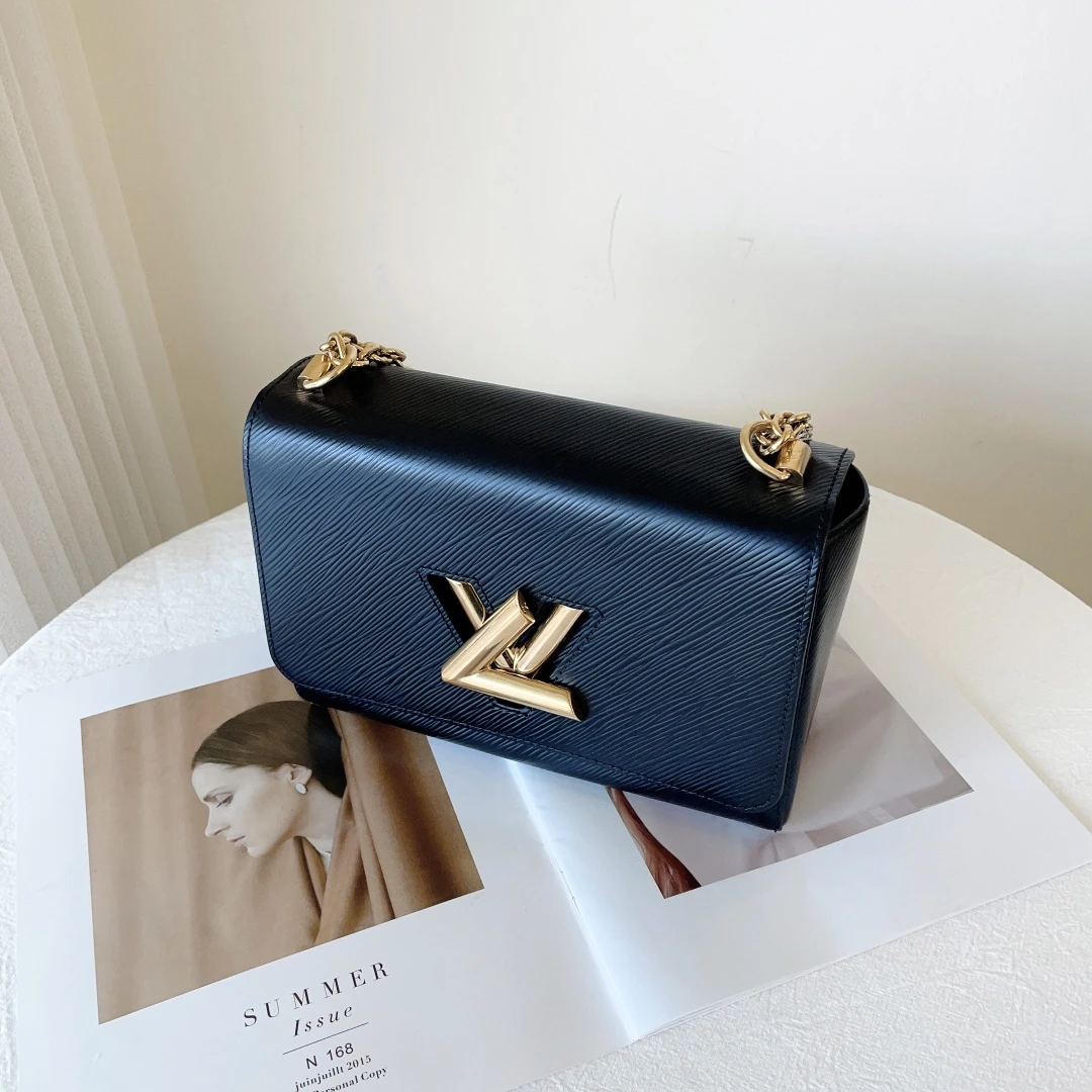 99新 LouisVuitton/路易威登 twist小号黑金单肩包/优品