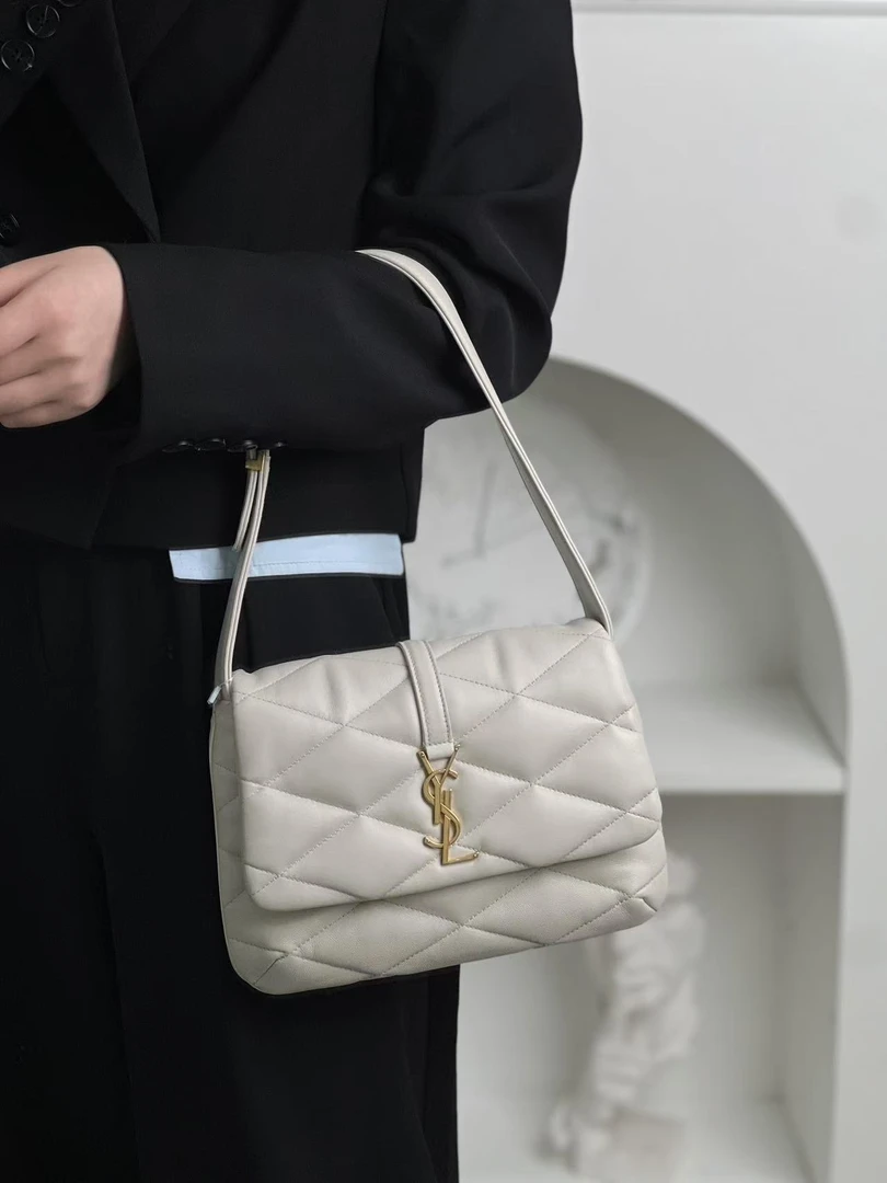 99新 YSL/圣罗兰 YSL LE57腋下白金单肩包/甄选
