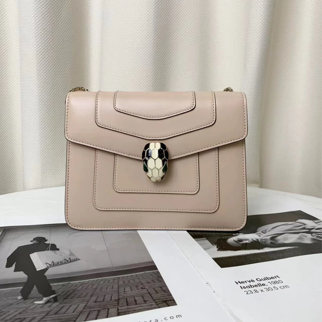 99新 BVLGARI/宝格丽 宝格丽蛇头链条小号奶茶色包/无公价/甄选