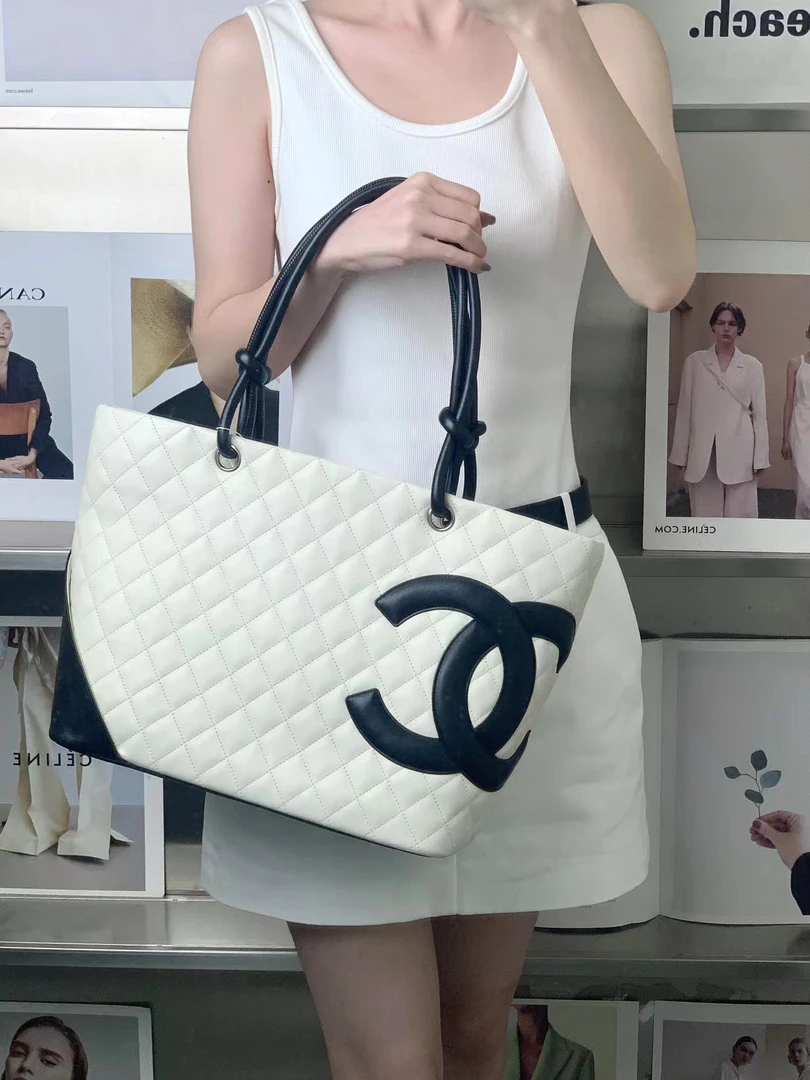 99新 Chanel/香奈儿 康鹏tote白色 托特包/无公价/甄选