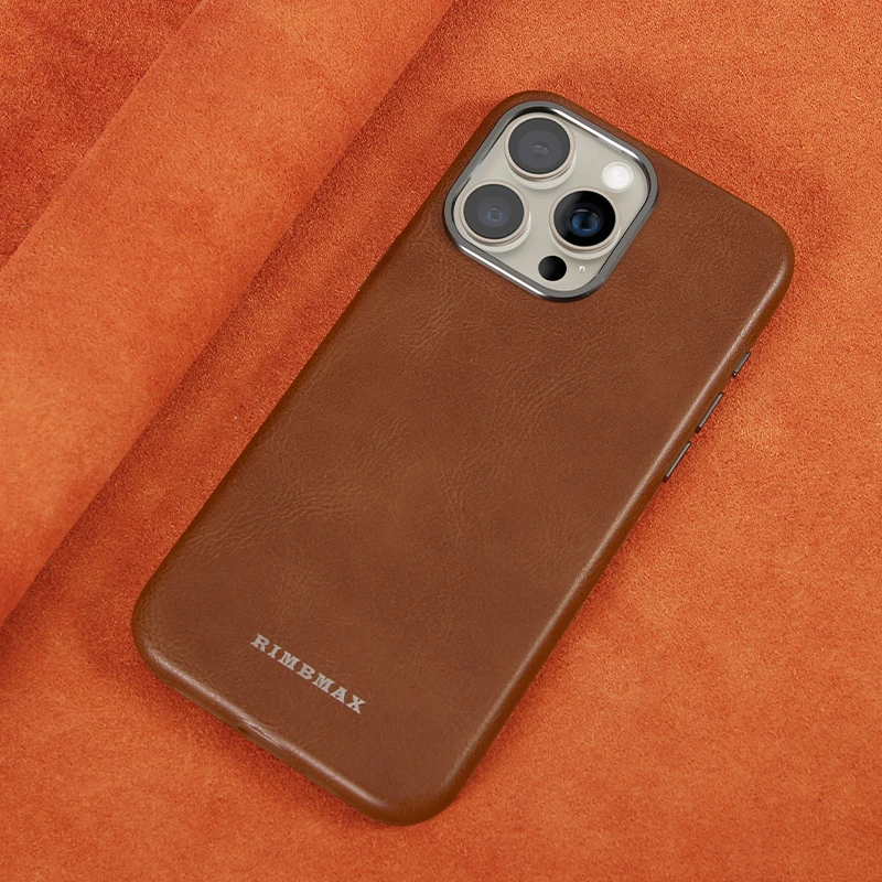 苹果15pro手机壳iphone14promax高档真皮皮纹超薄商务防摔手机壳