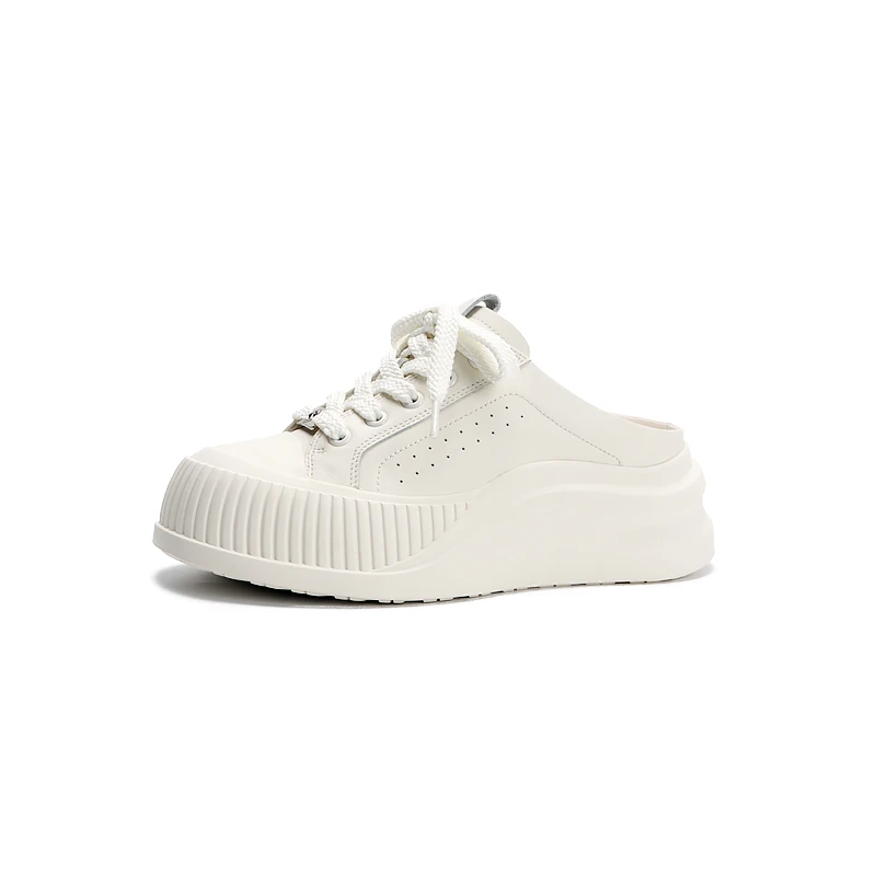 【敏敏】半月系列 饼干厚底系带包头半托鞋~SE928-01