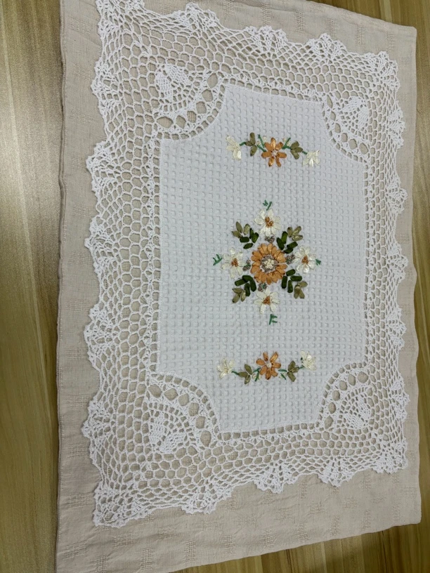 DZ036 棉麻丝带绣枕套50*70CM 一对