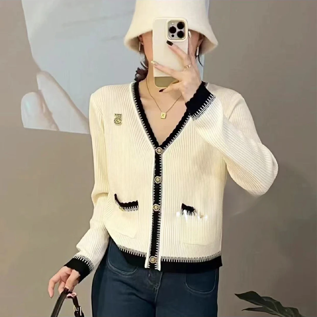 福利--拍下选择编码--秋冬装简约圆领长袖开衫毛衣外套女