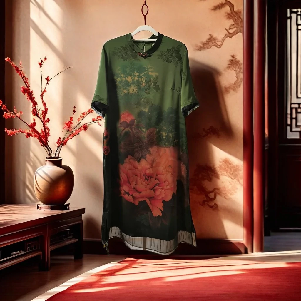 1-268-3新款时尚休闲印花连衣裙