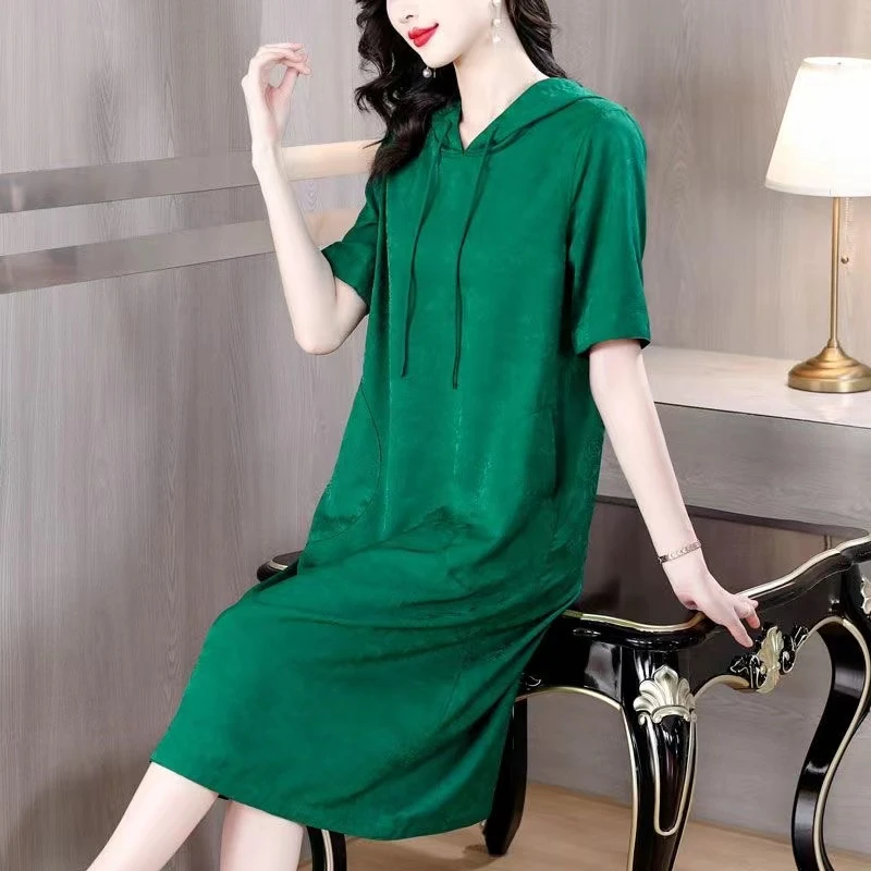 2-510-3双面双穿时尚连帽连衣裙