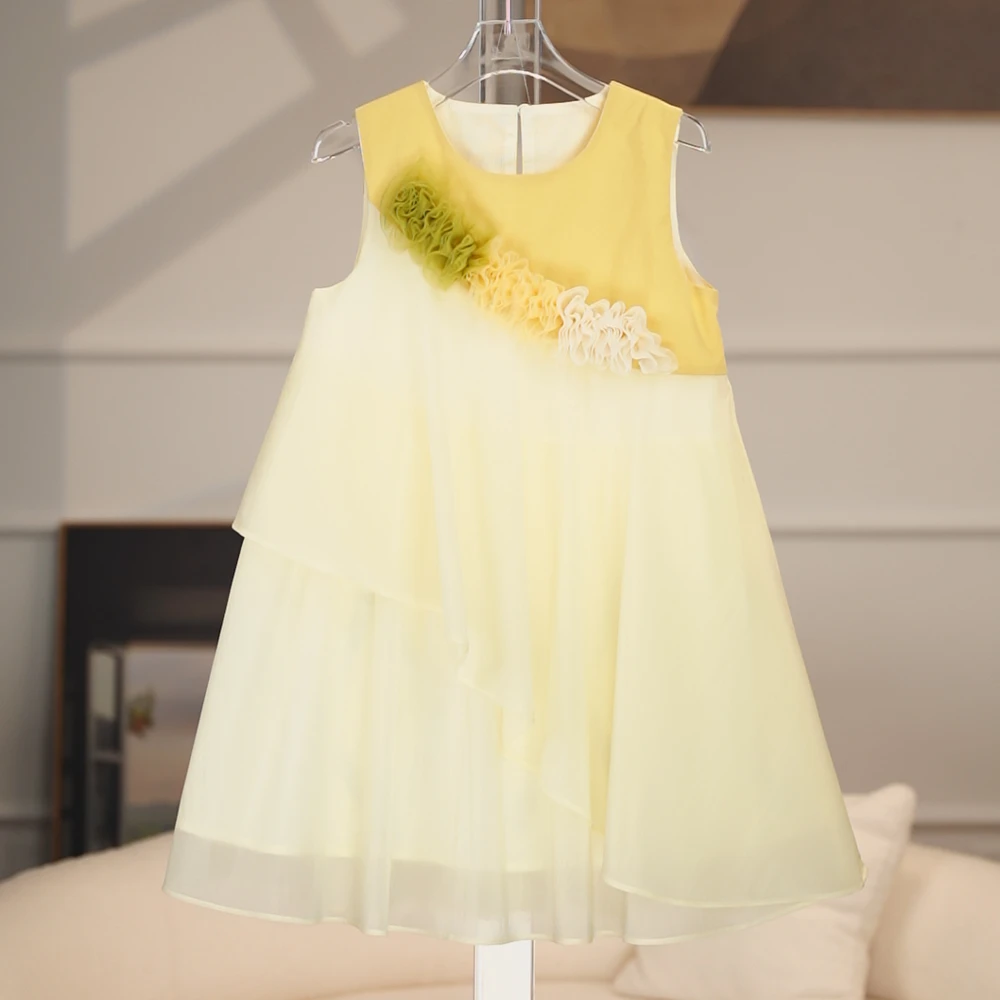 【现货】洋气时尚甜美拼接女童网纱连衣裙51L6148