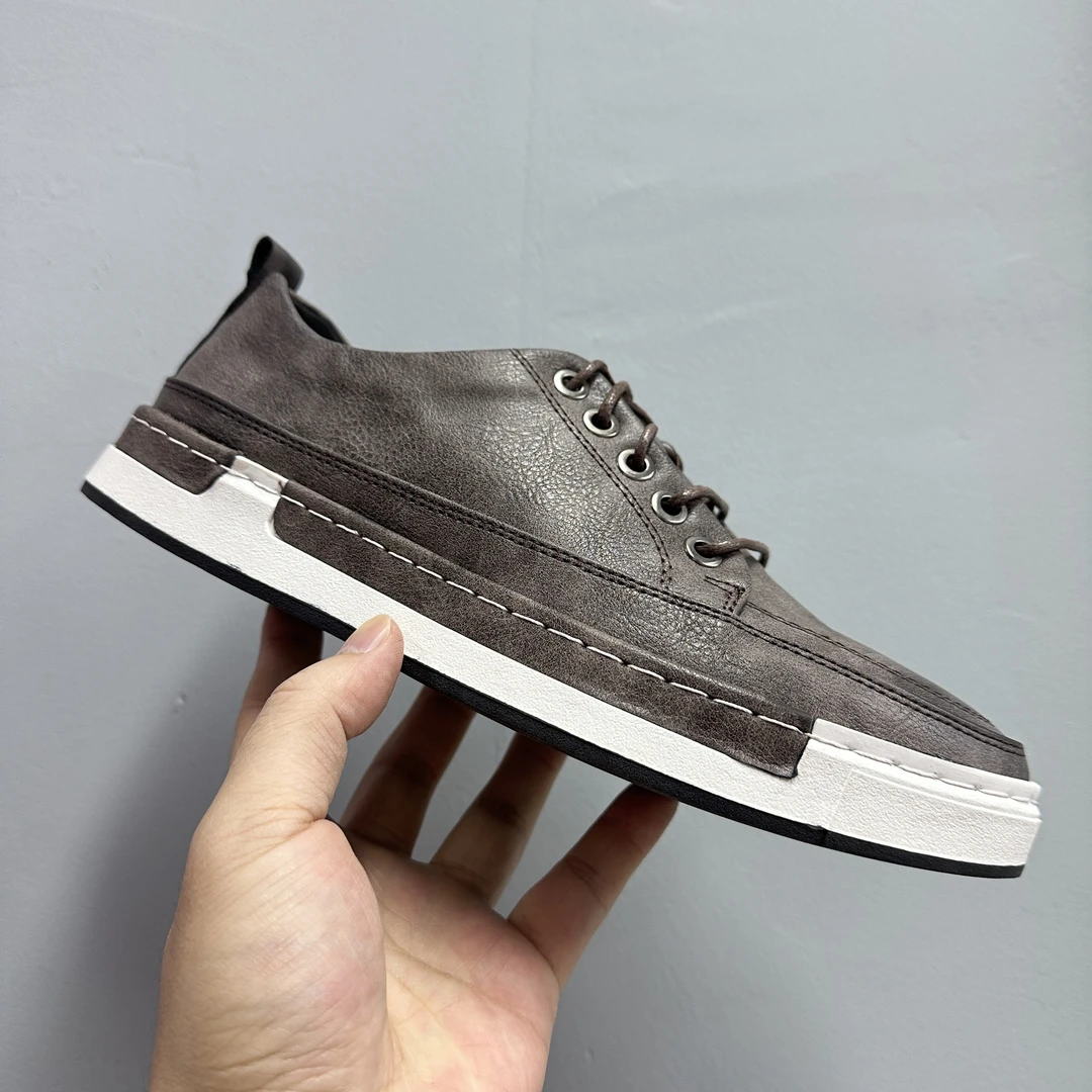 秋冬季新款平底系带加绒软底防滑圆头百搭休闲男皮鞋工作鞋9013-1