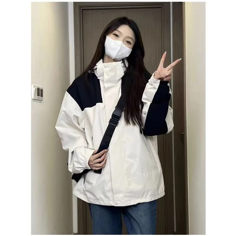 【现货】北家新版户外三合一冲锋衣男女情侣防水登山服春秋小众连帽