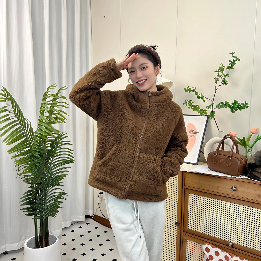 新升级加绒加厚羊羔绒外套颗粒毛绒户外运动休闲保暖卫衣