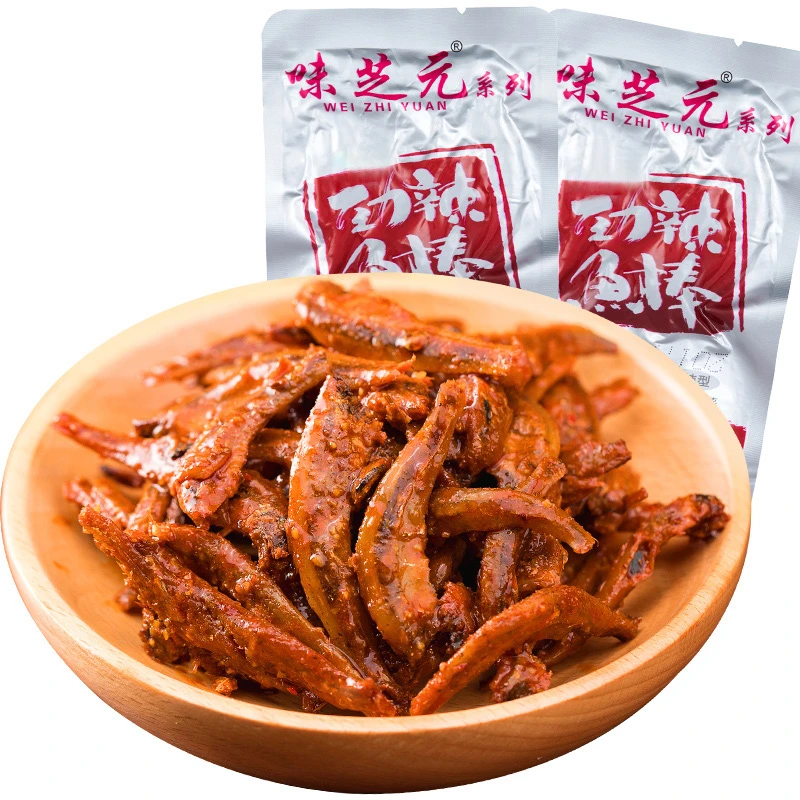 味芝元劲辣鱼棒小包香辣小鱼仔麻辣鱼块小鱼干湖南特产毛毛鱼零食