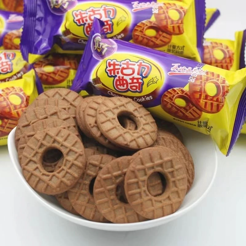 真巧朱古力曲奇饼干独立小包巧克力小饼干小吃休闲零食品早餐饼干