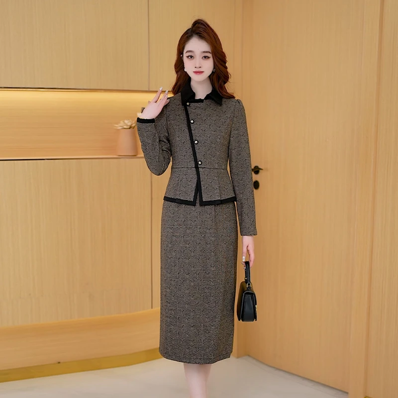 【两件套】秋季时尚修身宽松气质洋气休闲收腰显瘦减龄女装套裙