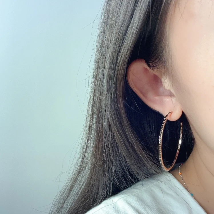 合金仿水晶耳饰 韩国简约大耳圈百搭时尚经典带钻个性女孩必备