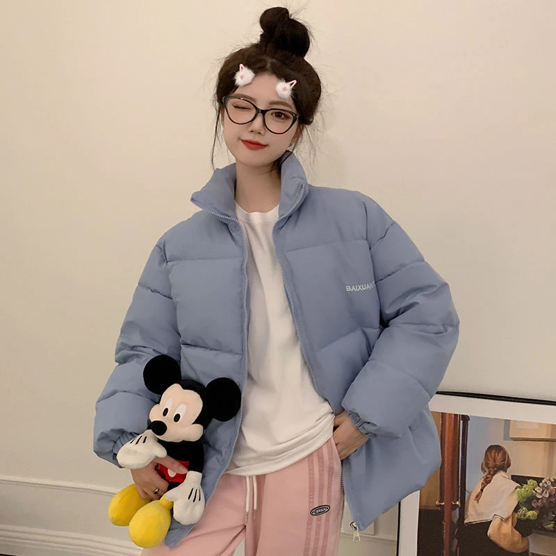 2024新款棉服女短款韩版宽松学生加厚情侣棉衣立领棉袄冬季外套