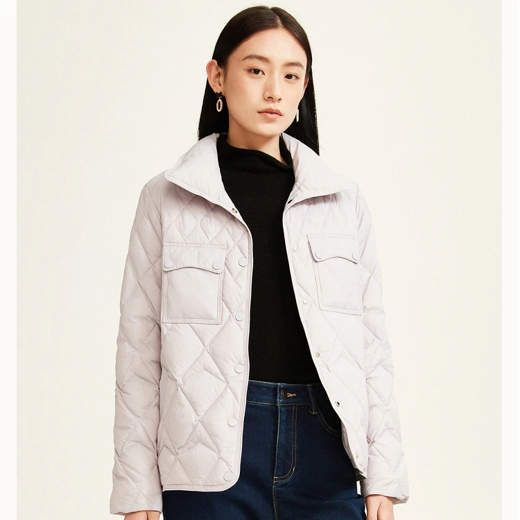 【白鹅绒】YINER音儿冬季新款短款菱格白鹅绒羽绒服8C64508976
